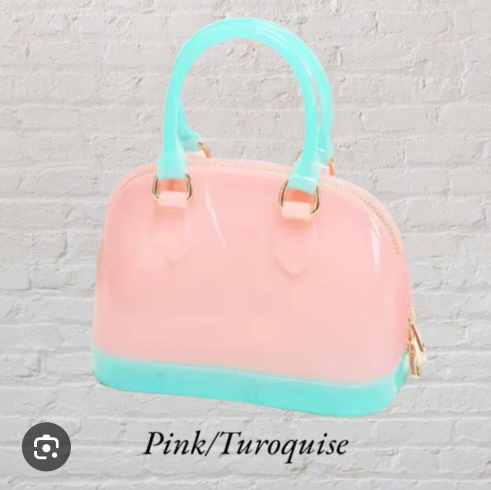 Pink And Turquoise Jelly Purse